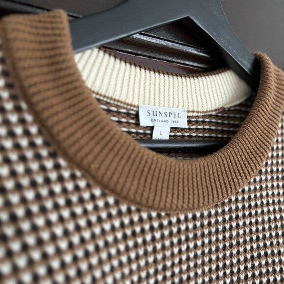 Sunspel Merino Wool Fisherman's Jumper Size L - Picture 5 of 6